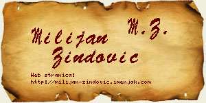 Milijan Zindović vizit kartica